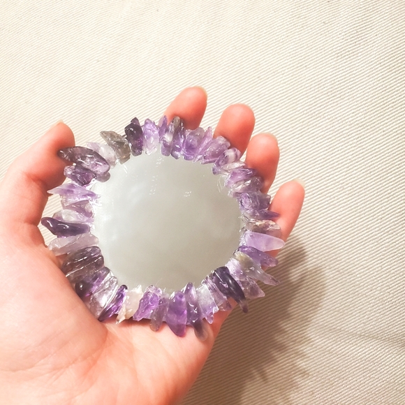 🎀2FOR15🎀Crystal mirror amethyst - Picture 2 of 3